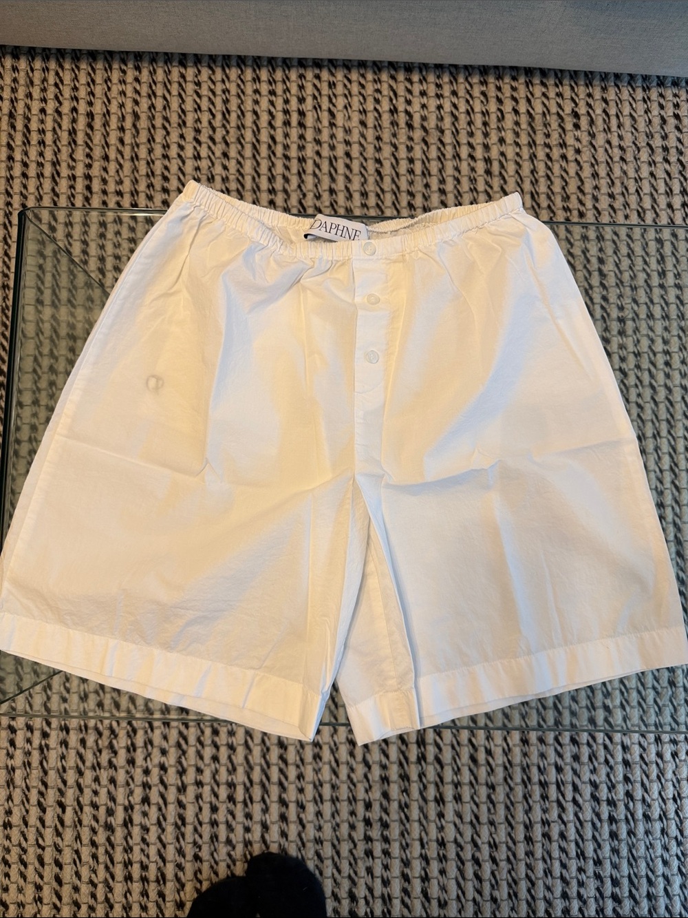 DAPHNE-Women's White Cotton Bermuda Shorts